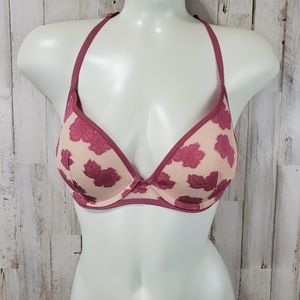 5/$25 PINK Victoria's Secret Womens Bra Floral Ladder Back 32D K13